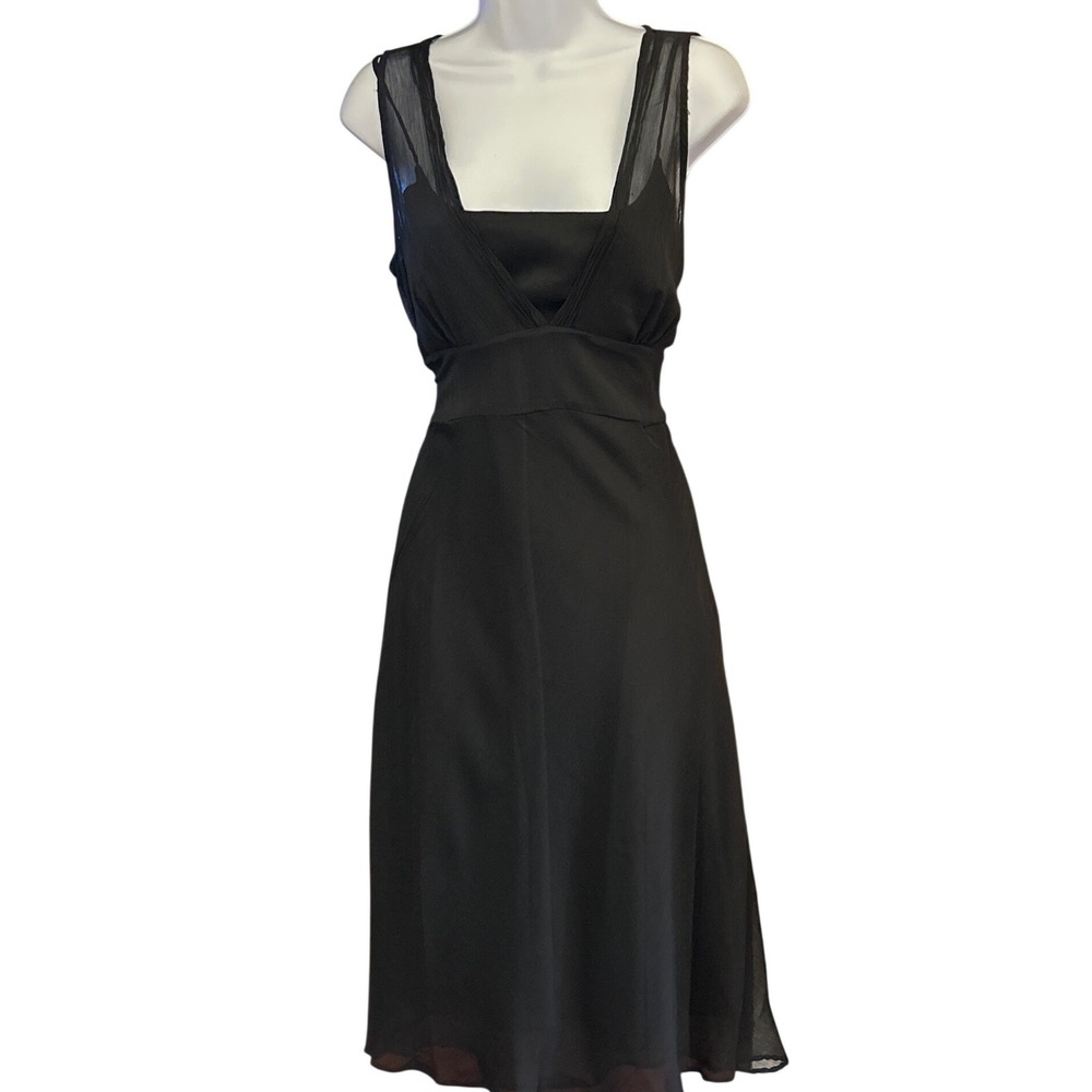 Y2K A.P.N.Y. Black Chiffon Cocktail Dress Goth Whimsigoth LBD Dark Academia